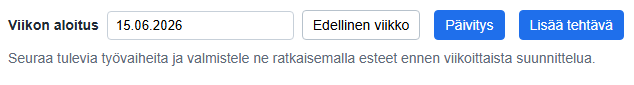 Suunnittelujakson valinta
